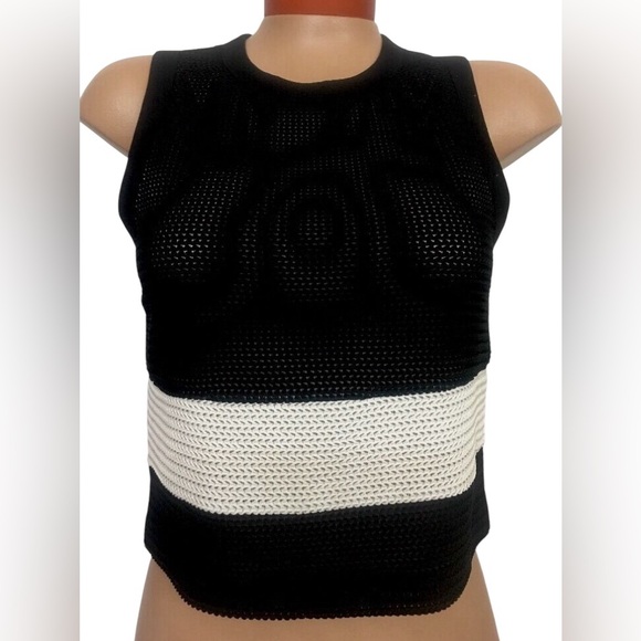 Rag & Bone Valerie tank Sleeveless black and white Knit Crop top - Picture 3 of 9